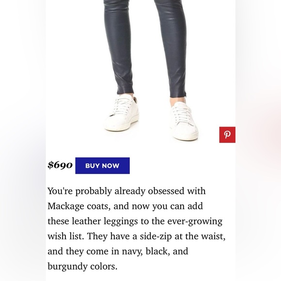 Mackage Stretch Leather Leggings Pants in Blk - Picture 11 of 11